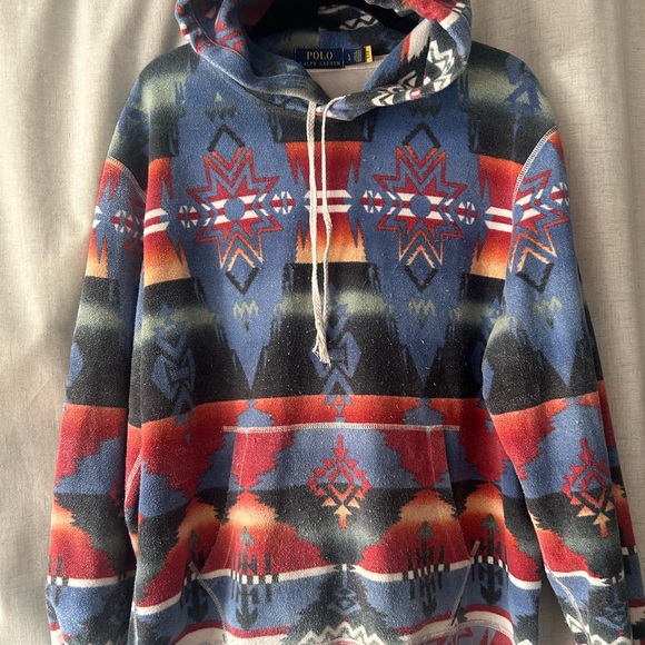 Polo Ralph Lauren Aztec
Southwestern Beacon Fleece
Hoodie Serape Size Large - Picture 1 of 5